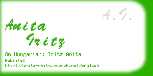 anita iritz business card